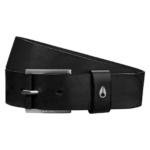 accesorios educacion fisica Nixon cinturón de cuero americano negro/plata 86XRT559