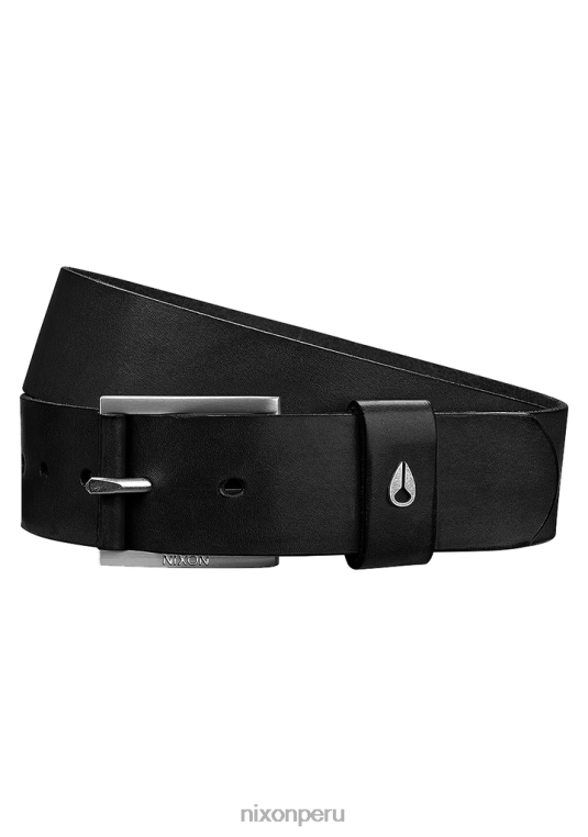accesorios educacion fisica Nixon cinturón de cuero americano negro/plata 86XRT559 - Image 1