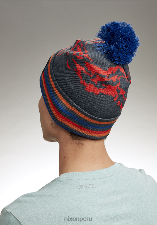 accesorios educacion fisica Nixon gorro con pompón y cresta azul marino/multicolor 86XRT379 - Image 4