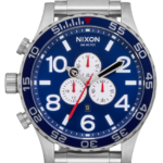 mirar educacion fisica Nixon 51-30 crono azul marino rayos de sol/plata 86XRT28