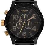 mirar educacion fisica Nixon 51-30 crono negro mate/oro 86XRT21