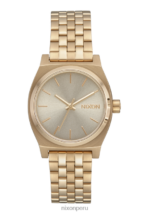 mirar educacion fisica Nixon cajero de tiempo medio oro claro/blanco vintage 86XRT228