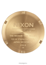 mirar educacion fisica Nixon cajero de tiempo medio oro claro/blanco vintage 86XRT228 - Image 4