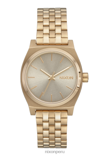 mirar educacion fisica Nixon cajero de tiempo medio oro claro/blanco vintage 86XRT228