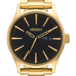 mirar educacion fisica Nixon centinela de acero inoxidable todo dorado/negro 86XRT4