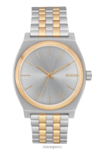 mirar educacion fisica Nixon contador de tiempo oro plateado 86XRT43