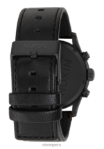 mirar educacion fisica Nixon crono centinela de cuero negro mate/dorado/negro 86XRT107 - Image 4