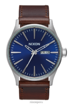 mirar educacion fisica Nixon cuero centinela azul Marrón 86XRT50