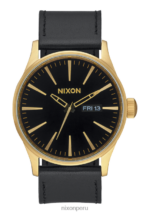 mirar educacion fisica Nixon cuero centinela oro/negro 86XRT53