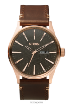 mirar educacion fisica Nixon cuero centinela oro rosa/bronce/marrón 86XRT51