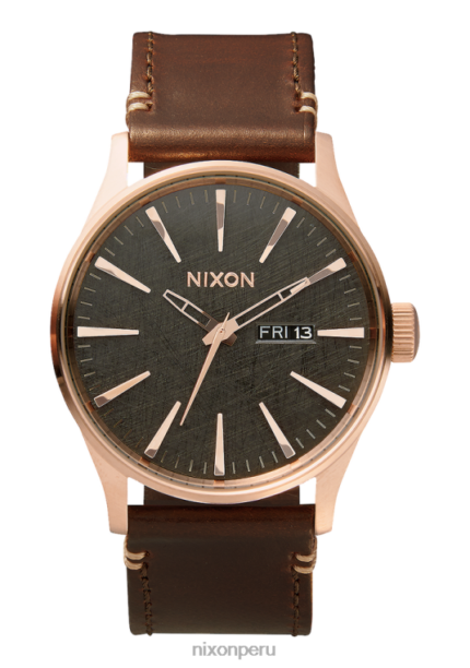 mirar educacion fisica Nixon cuero centinela oro rosa/bronce/marrón 86XRT51