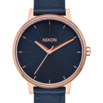 mirar educacion fisica Nixon cuero kensington azul marino/oro rosa 86XRT236