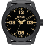 mirar educacion fisica Nixon cuerpos de acero inoxidable negro mate/oro 86XRT66