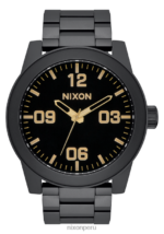 mirar educacion fisica Nixon cuerpos de acero inoxidable negro mate/oro 86XRT66