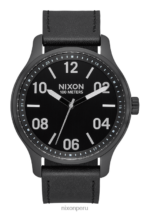 mirar educacion fisica Nixon patrulla de cuero negro/plata 86XRT106