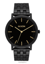 mirar educacion fisica Nixon portero todo negro/oro 86XRT78