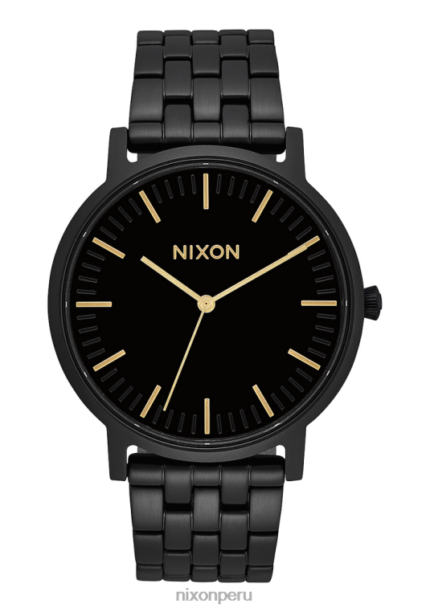 mirar educacion fisica Nixon portero todo negro/oro 86XRT78