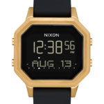 mirar educacion fisica Nixon sirena de acero inoxidable oro/negro 86XRT207