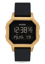 mirar educacion fisica Nixon sirena de acero inoxidable oro/negro 86XRT207