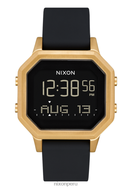 mirar educacion fisica Nixon sirena de acero inoxidable oro/negro 86XRT207