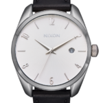 mirar educacion fisica Nixon thalia cuero negro plata 86XRT261