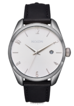 mirar educacion fisica Nixon thalia cuero negro plata 86XRT261
