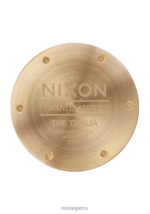 mirar educacion fisica Nixon thalia cuero oro claro/negro 86XRT262 - Image 4