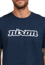 ropa educacion fisica Nixon camiseta eco-repreve con guión og azul marino/blanco 86XRT498 - Image 6