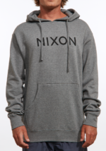 ropa educacion fisica Nixon sudadera con capucha con marca denominativa gris jaspeado oscuro 86XRT463 - Image 2