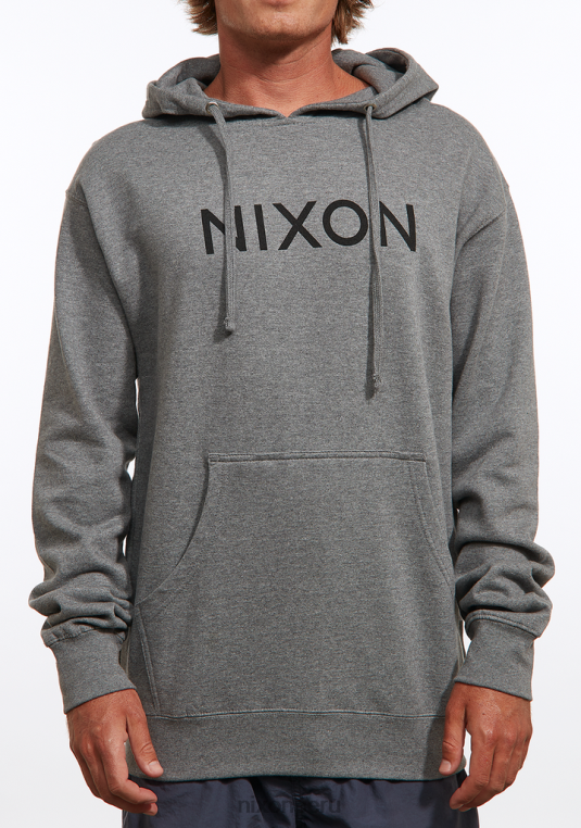 ropa educacion fisica Nixon sudadera con capucha con marca denominativa gris jaspeado oscuro 86XRT463 - Image 2