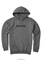 ropa educacion fisica Nixon sudadera con capucha con marca denominativa gris jaspeado oscuro 86XRT463