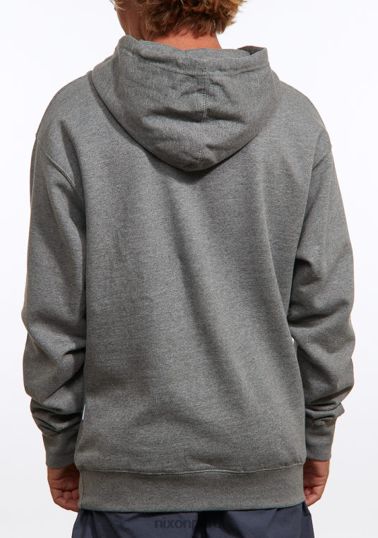 ropa educacion fisica Nixon sudadera con capucha con marca denominativa gris jaspeado oscuro 86XRT463 - Image 3