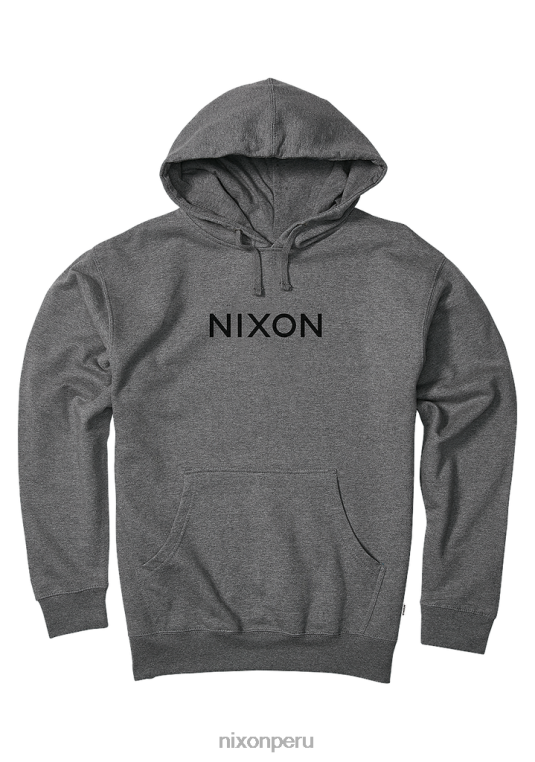 ropa educacion fisica Nixon sudadera con capucha con marca denominativa gris jaspeado oscuro 86XRT463 - Image 1