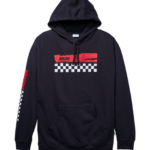 ropa educacion fisica Nixon sudadera con capucha de circuito azul marino/rojo 86XRT477
