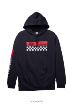 ropa educacion fisica Nixon sudadera con capucha de circuito azul marino/rojo 86XRT477