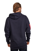 ropa educacion fisica Nixon sudadera con capucha de circuito azul marino/rojo 86XRT477 - Image 5