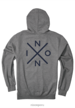 ropa educacion fisica Nixon sudadera con capucha gris jaspeado/azul marino 86XRT473 - Image 2