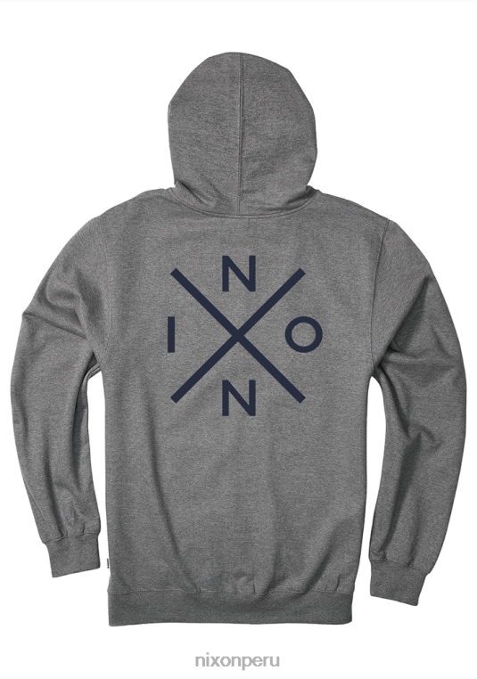 ropa educacion fisica Nixon sudadera con capucha gris jaspeado/azul marino 86XRT473 - Image 2