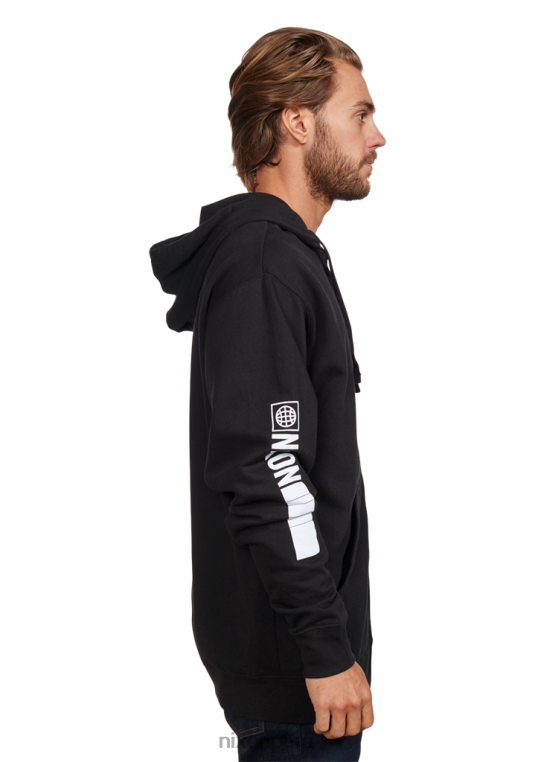 ropa educacion fisica Nixon sudadera con capucha y cremallera blanco negro 86XRT476 - Image 4