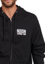 ropa educacion fisica Nixon sudadera con capucha y cremallera blanco negro 86XRT476 - Image 6