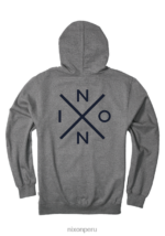 ropa educacion fisica Nixon sudadera con capucha y cremallera completa gris jaspeado oscuro 86XRT467 - Image 2