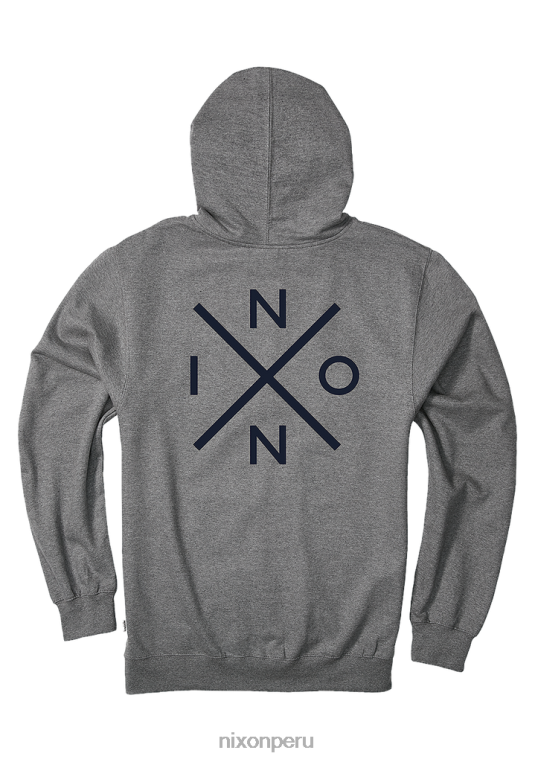 ropa educacion fisica Nixon sudadera con capucha y cremallera completa gris jaspeado oscuro 86XRT467 - Image 2