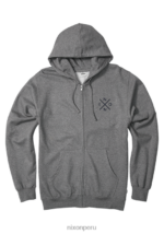 ropa educacion fisica Nixon sudadera con capucha y cremallera completa gris jaspeado oscuro 86XRT467