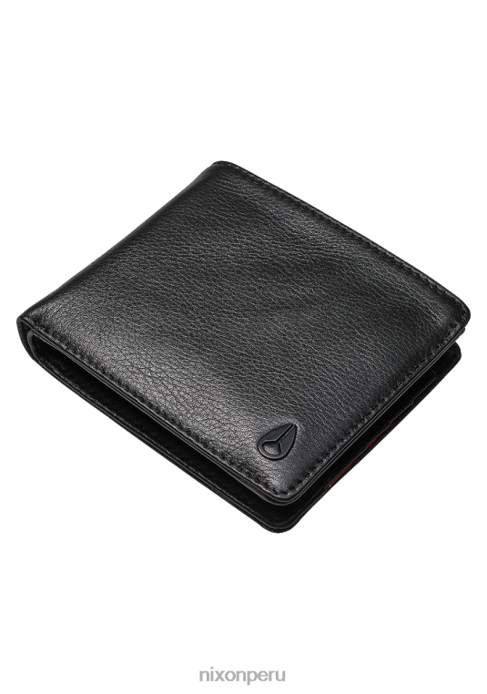 accesorios educacion fisica Nixon pase billetera de cuero negro 86XRT539