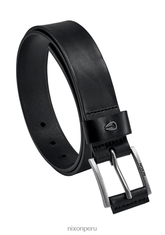 accesorios educacion fisica Nixon cinturón de cuero americano negro/plata 86XRT559