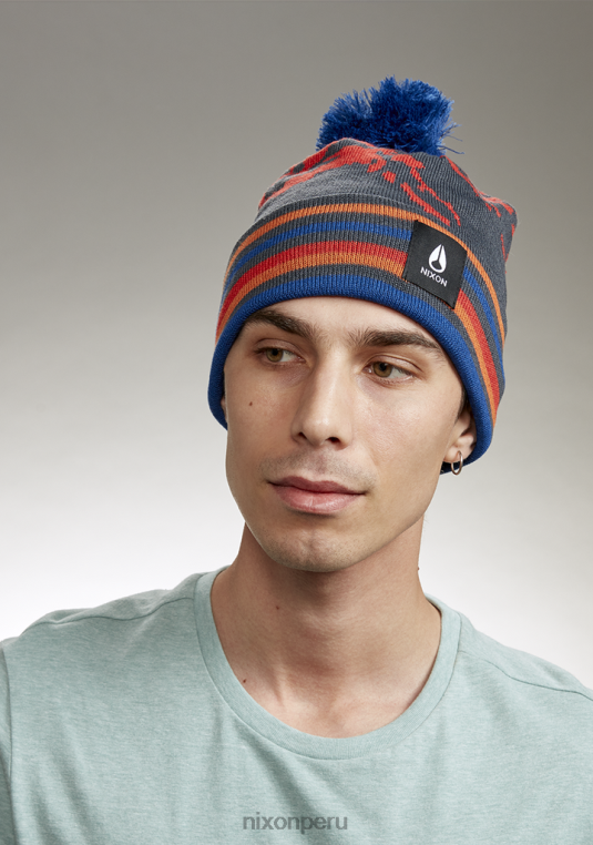 accesorios educacion fisica Nixon gorro con pompón y cresta azul marino/multicolor 86XRT379