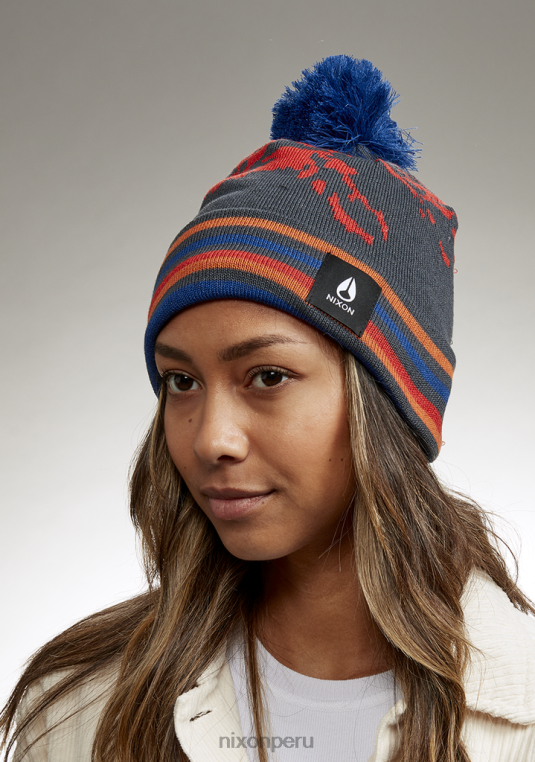 accesorios educacion fisica Nixon gorro con pompón y cresta azul marino/multicolor 86XRT379