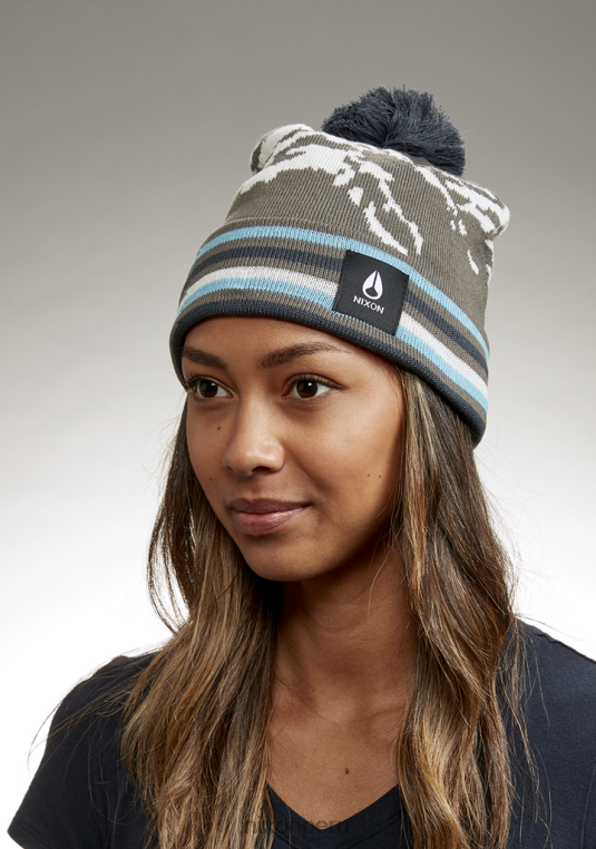 accesorios educacion fisica Nixon gorro con pompón y cresta gris/multicolor 86XRT377