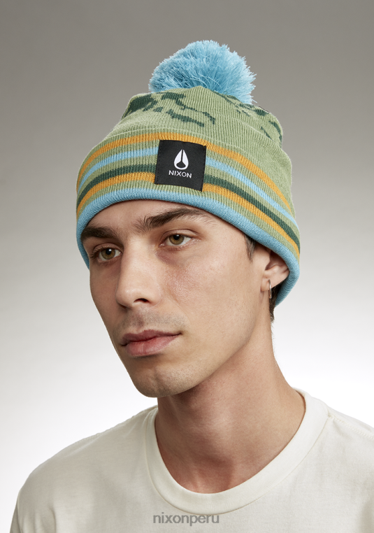 accesorios educacion fisica Nixon gorro con pompón y cresta jade/multicolor 86XRT378