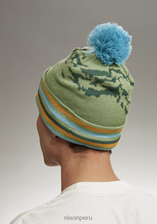 accesorios educacion fisica Nixon gorro con pompón y cresta jade/multicolor 86XRT378